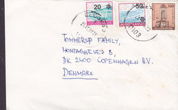 Yugoslavia BEOGRAD 1992 Cover Brief Denmark Overprinted Stamps - Lettres & Documents