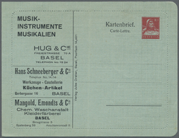 GA Thematik: Anzeigenganzsachen / Advertising Postal Stationery: Schweiz: 1915 (ca.), 10 C. Anzeigen-Kartenbrief Mit Vor - Zonder Classificatie