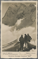 Br Thematik: Bergsteigen / Mountaineering: 1934, Dt. Reich. Foto-Ansichtskarte "Deutsche Himalaya-Expedition 1934" Mit A - Escalada