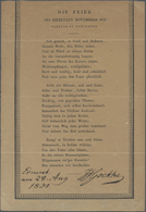 Br Thematik: Druck-Literatur / Printing-literature: 1831, GOEHTE, Johann W. Von (1749-1832): Gedicht "Die Feier Des Sieb - Non Classificati