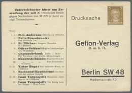 GA Thematik: Druck-Literatur / Printing-literature: 1927 (ca), Dt. Reich. Privat-Postkarte 3 Pf Goethe "Gefion-Verlag, B - Unclassified