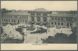 GA Thematik: Eisenbahn / Railway: 1911, Dt. Reich. Privat-Postkarte 5 Pf Germania "Hannover" Rs. Mit Foto-Abb. "Bahnhof  - Treni