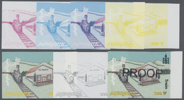 ** Thematik: Eisenbahn / Railway: 2001, MONGOLIA: Transportation TRAIN 300t. In Seven Different Imperforated PROGRESSIVE - Treni