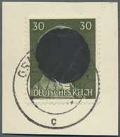Brfst Deutsche Lokalausgaben Ab 1945: GRABOW, 30 Pfg. Hitler Mit Lokaler Schwärzung Auf Briefstück Gestemp - Other & Unclassified