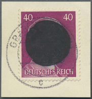 Brfst Deutsche Lokalausgaben Ab 1945: GRABOW, 40 Pfg. Hitler Mit Lokaler Schwärzung Auf Briefstück Gestemp - Andere & Zonder Classificatie