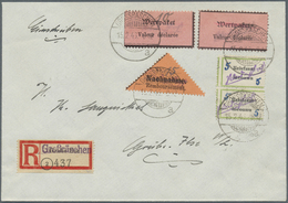 Br Deutsche Lokalausgaben Ab 1945: GROßRÄSCHEN, 1946: Gebührenzettel 10 Pf Mit Zusatzfrankatur Auf Tari - Other & Unclassified
