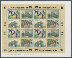 ** Thematik: Flora, Botanik / Flora, Botany, Bloom: 1996, UN Vienna. Imperforate Pane Of 4 Sets Of 4 Showing Yellow Lady - Other & Unclassified