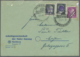 Br Deutsche Lokalausgaben Ab 1945: Meißen: 1945, 1 Pfg. Hitler, Je Ein Wert Mit Handstempel-Aufdruck "D - Other & Unclassified