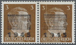 ** Deutsche Lokalausgaben Ab 1945: Netschkau-Reichenbach: 1945, 3 Pfg. Im Waagerechten Paar, Linke Mark - Other & Unclassified