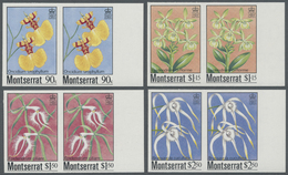 ** Thematik: Flora-Orchideen / Flora-orchids: 1985, MONTSERRAT: Orchids Complete Set Of Four In IMPERFORATE Horizontal P - Orchids