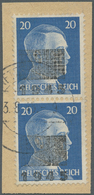 Brfst Deutsche Lokalausgaben Ab 1945: NETZSCHKAU-REICHENBACH, 1945: Freimarke Hitler 20 Pfg Blau, Gestempe - Other & Unclassified