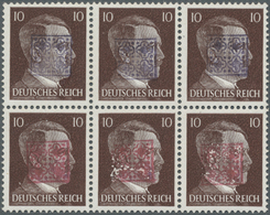 ** Deutsche Lokalausgaben Ab 1945: WURZEN, 1945: Freimarke Hitler 10 Pf Im 6er-Block (drei Senkrechte P - Other & Unclassified