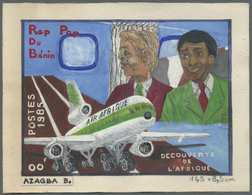 Thematik: Flugzeuge, Luftfahrt / Airoplanes, Aviation: 1985, Benin. Artwork For The Issue "ASECNA, 25th Anniversary" Sho - Avions