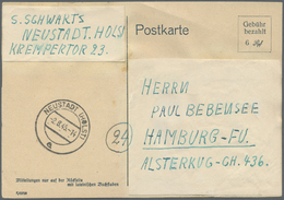 GA Alliierte Besetzung - Gebühr Bezahlt: 1945, "Neustadt (HOLST) 2.8.45" Auf "Gebühr Bezahlt 6 Rpf" Zuf - Autres & Non Classés