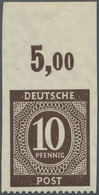 ** Alliierte Besetzung - Gemeinschaftsausgaben: 1946, 10 Pfg. Ziffer Nur Unten Gezähnt Vom Oberrand, Si - Andere & Zonder Classificatie