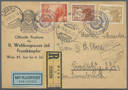 Br Thematik: Judaika / Judaism: 1936 (30.6.), Österreich, Offizielle Postkarte Des II. Weltkongresses Jüd. Frontkämpfer  - Unclassified