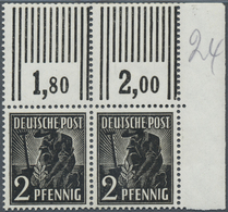 ** Alliierte Besetzung - Gemeinschaftsausgaben: 1947, 2 Pfg. Arbeiter Als Postfrisches Waagerechtes Obe - Altri & Non Classificati