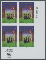** Thematik: Justiz / Justice: 1990, UN New York. Imperforate Corner Block Of 4 For The 36c Value Of The Issue "Crime Pr - Police - Gendarmerie
