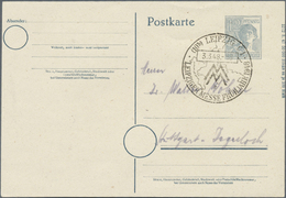 GA Alliierte Besetzung - Ganzsachen: 1948. Postkarte 12 Pf Arbeiter Mit Senkr. Druckvermerk Vs. Rechts - Autres & Non Classés