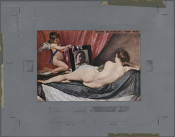 Thematik: Malerei, Maler / Painting, Painters: 1970, Yemen (Kingdom). Layout With Picture Postcard Showing A NUDE By Vel - Other & Unclassified