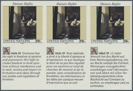 ** Thematik: Malerei, Maler / Painting, Painters: 1992, UN New York. IMPERFORATE Inscription Block Of 6 (3 Stamps And 3  - Autres & Non Classés