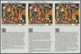 ** Thematik: Malerei, Maler / Painting, Painters: 1993, UN New York. IMPERFORATE Inscription Block Of 6 (3 Stamps And 3  - Autres & Non Classés