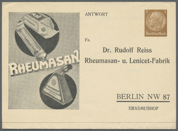 GA Thematik: Medizin, Gesundheit / Medicine, Health: 1935 (ca), Dt. Reich. Privat-Doppelkarte 3+3 Pf Hindenburg "Rheumas - Medicine
