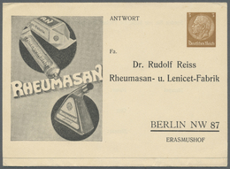 GA Thematik: Medizin, Gesundheit / Medicine, Health: 1935 (ca), Dt. Reich. Privat-Doppelkarte 3+3 Pf Hindenburg "Rheumas - Médecine