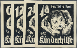 Sowjetische Zone - Mecklenburg-Vorpommern: 1945 KINDERHILFE, "Hände Schützend Um Kinderkopf", 6, 12, - Autres & Non Classés