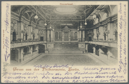 GA Thematik: Musik / Music: 1899, Dt. Reich. Privat-Postkarte 5 Pf Ziffer "Gruss Aus Der Philharmonie, Berlin" Rs. Mit F - Music