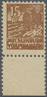 ** Sowjetische Zone - Mecklenburg-Vorpommern: 1946, 15 Pfg. Abschiedsserie Auf Dünnem Papier In Der Bes - Other & Unclassified