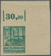 ** Sowjetische Zone - Mecklenburg-Vorpommern: 1946, Freimarke Hafen 30 Pf Dunkelopalgrün UNGEZÄHNT Aus - Autres & Non Classés