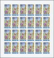 ** Thematik: Nahrung / Food: 1985, Liberia. Complete Set WORLD FOOD DAY (2 Values) In Imperforate Miniature Sheets Of 24 - Food