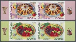 ** Thematik: Nahrung / Food: 2005, Azerbaijan. Complete Europa Set In 2 Imperforate, Horizontal Margin Pairs Showing "Pl - Alimentation