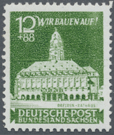 Br Sowjetische Zone - Ost-Sachsen: 1945, 12 Pfg. Wiederaufbau, Gezähnter Probedruck In Schwärzlichgelbg - Andere & Zonder Classificatie