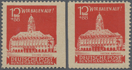 ** Sowjetische Zone - Ost-Sachsen: 1945, 12 Pfg. Dresdner Zwinger, Probedruck Lebhaftrot Auf Graustichi - Andere & Zonder Classificatie