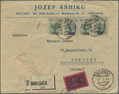 Br Albanien: 1923, 5q. Green With Boxed "BESA" Overprint, Four Copies On Commercial Registered Cover From "SHKODË - Albanië