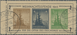 O Sowjetische Zone - Thüringen: 1945, Antifa-Block Mit 3 Pf DUNKELBRAUNOCKER Auf Papier T Vom Linken K - Other & Unclassified