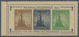 ** Sowjetische Zone - Thüringen: 1945, Antifablock In Type III, 3 Pf. Dkl'braunocker Auf Gelbl'grauem P - Altri & Non Classificati