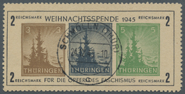 O Sowjetische Zone - Thüringen: 1945, Antifa-Block Auf Papier T, Klar Und Zentrisch Gestempelter Kabin - Altri & Non Classificati