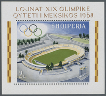 ** Albanien: 1968. Olympic Souvenir Sheet With Extremely Rare Variety: Missing Red Color. Mint, NH. Only Few Copi - Albania