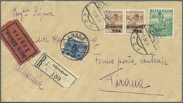 Br Albanien - Portomarken: 1936, Incoming Mail: R-Expressbrief Ab GLEISDORF über Italien Per Schiff Nach Tirana P - Albania