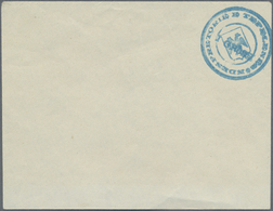 GA Albanien - Lokalausgaben: TEPELENA Military Mail, 1914, 1gr. Blue/seal, Handstamp On Envelope, Unused (hinge M - Albania