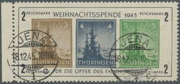 O Sowjetische Zone - Thüringen: 1945, Antifa-Block Mit 3 (Pf) In Dunkelbraunocker Auf X-Papier, Type I - Other & Unclassified