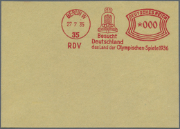 Br/Brrst Thematik: Olympische Spiele / Olympic Games: 1935, Dt. Reich Für Berlin. PROBEABZUG Auf Blanko-Briefvorderseite - Other & Unclassified