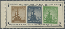 ** Sowjetische Zone - Thüringen: 1945, Antifablock In Type III, 3 Pf. Dunkelbraunocker, Vom Linken Rand - Altri & Non Classificati