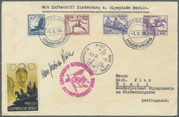 Br Thematik: Olympische Spiele / Olympic Games: 1936, Bordpost Olympiafahrt 1.8., Via Berlin 1.8. Nach Kiel 3.8., Mit Au - Other & Unclassified