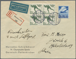 Br Thematik: Olympische Spiele / Olympic Games: 1936, IV OLYMPIC WINTER GAMES GARMISCH-PARTENKIRCHEN, Envelope With Impr - Autres & Non Classés