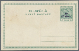 GA Albanien - Ganzsachen: 1914, 10 PARA On 5q. Green, Stationery Card, Unused, Few Small Stains. - Albania