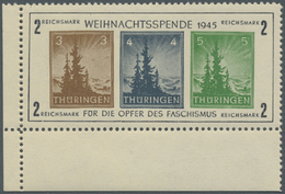 ** Sowjetische Zone - Thüringen: 1945: Sog. ANTIFABLOCK Mit 3 Pfg. Dunkelbraunocker In Type V Postfrisc - Andere & Zonder Classificatie